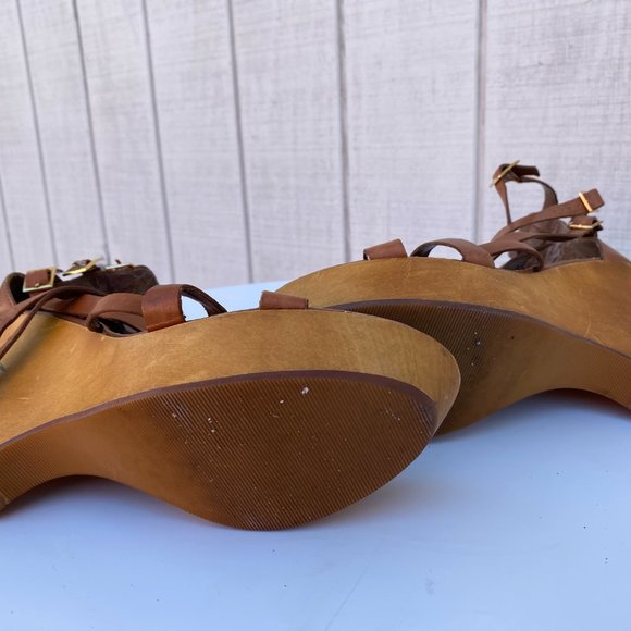 Nine West wooden wedge gladiator sandals - Picture 4 of 10